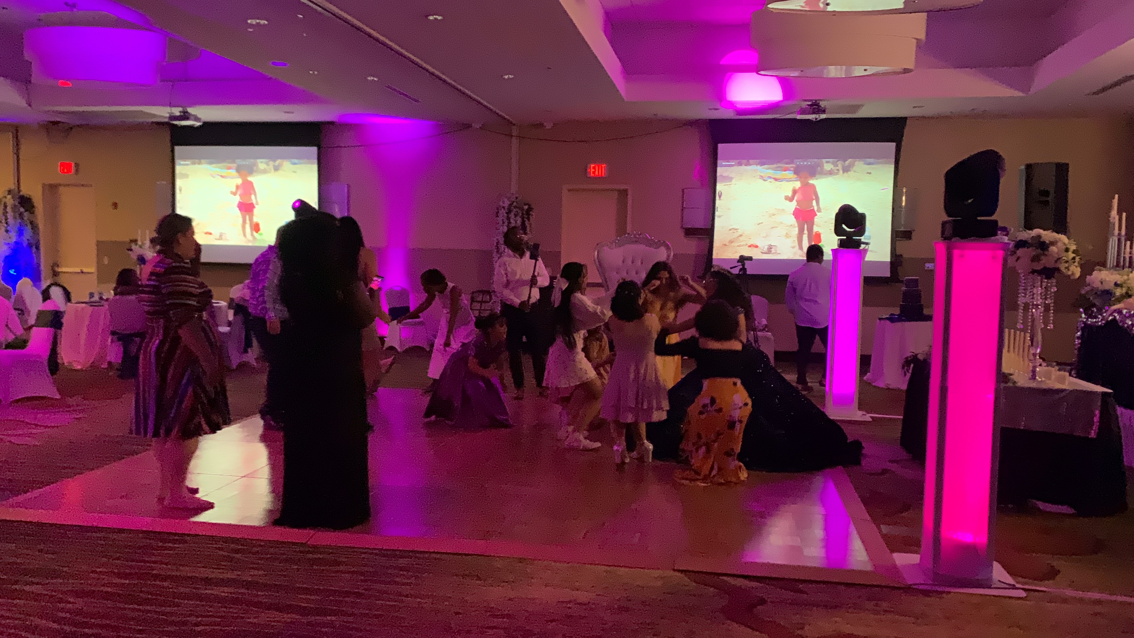 Children dancing and enjoying event entertainment