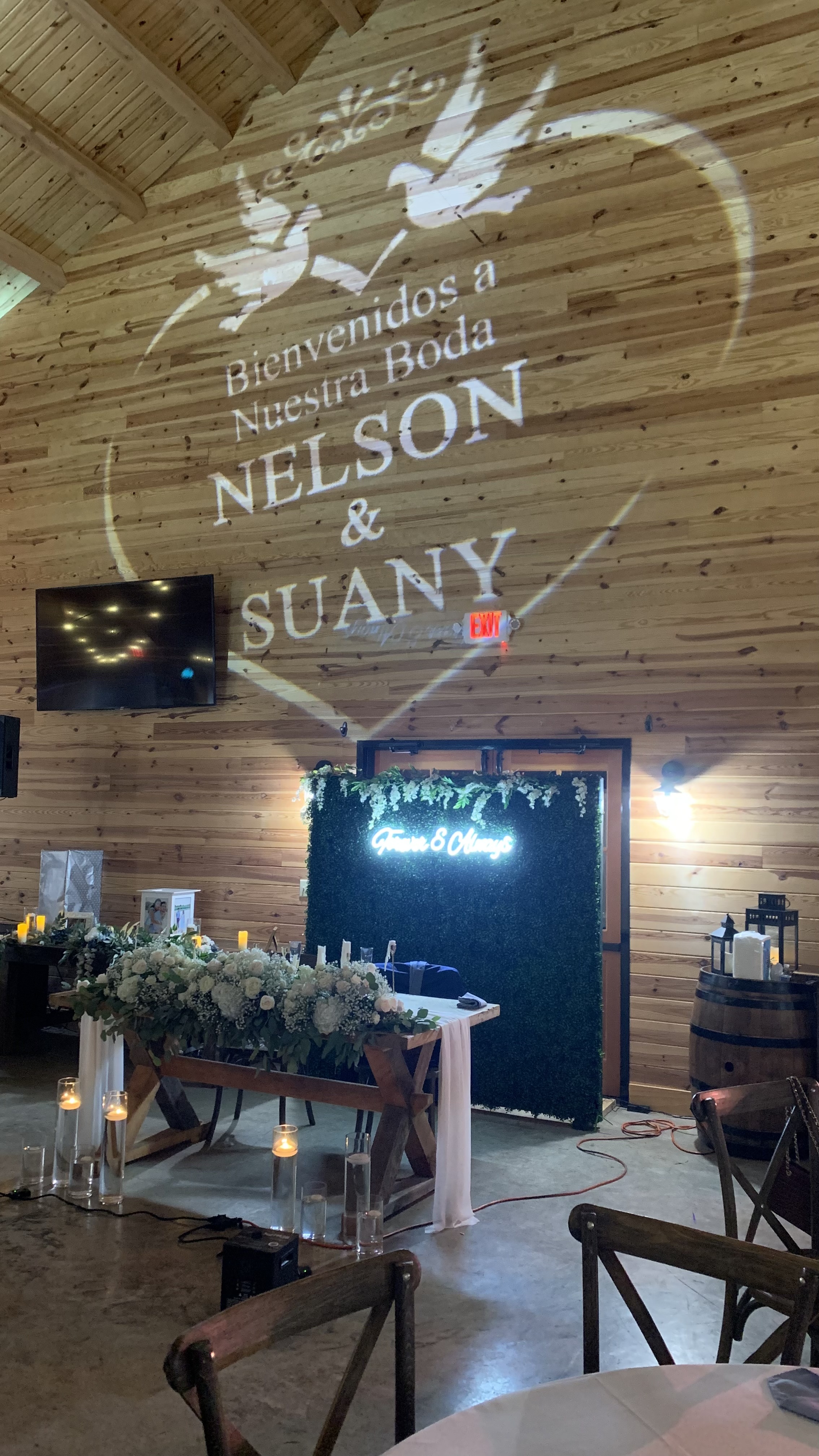 Colorful uplighting effects transforming event venue