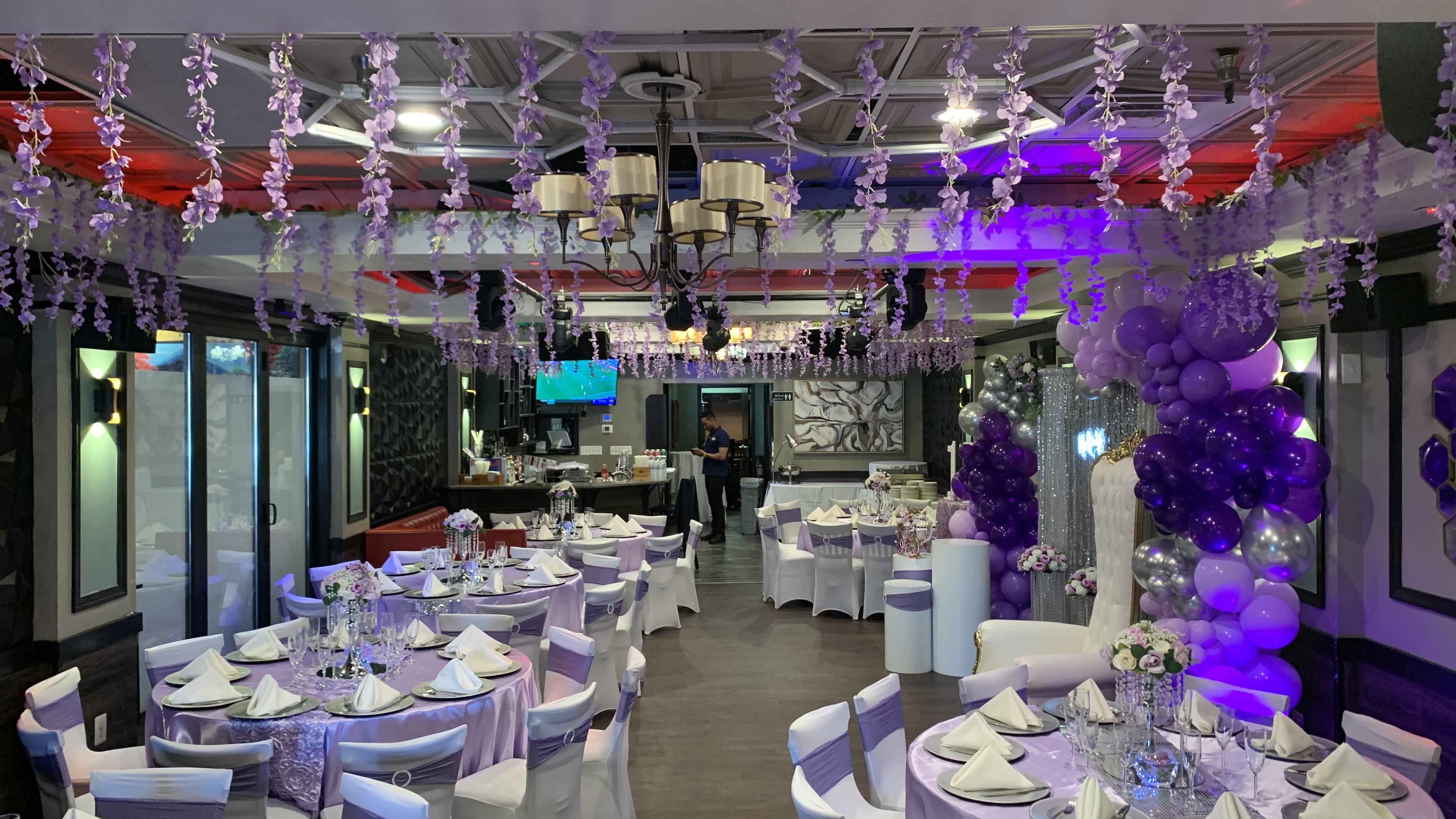 Professional event table setup and decoration